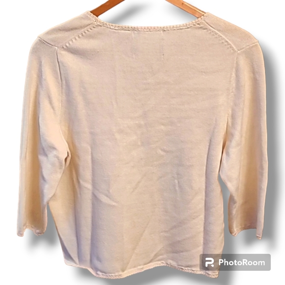 Michael Simon Off White Violin Knit Top - Picture 4 of 7